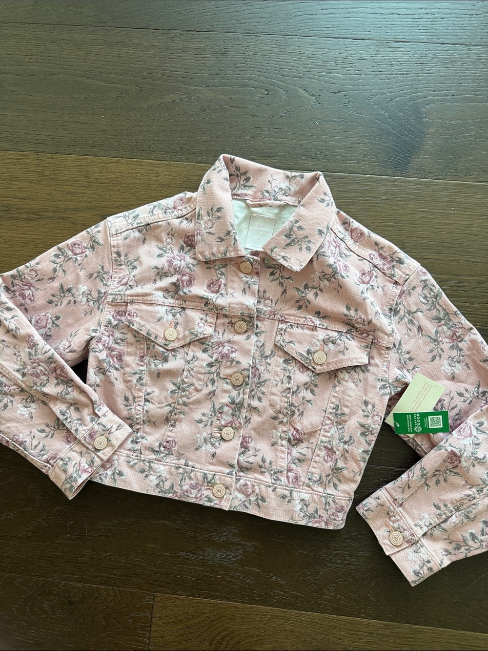 Love Shack Fancy x GAP Pink Floral Kids Denim Jacket